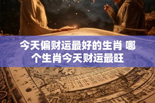 今天偏财运最好的生肖 哪个生肖今天财运最旺