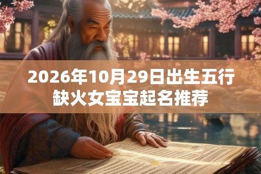 2026年10月29日出生五行缺火女宝宝起名推荐