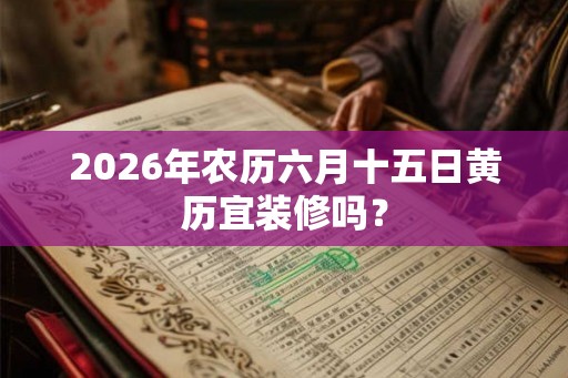 2026年农历六月十五日黄历宜装修吗？