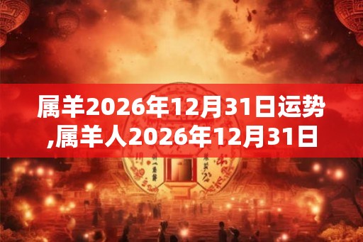 属羊2026年12月31日运势,属羊人2026年12月31日财运,生肖羊2026年12月31日运势