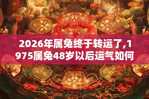 2026年属兔终于转运了,1975属兔48岁以后运气如何