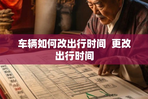 车辆如何改出行时间  更改出行时间