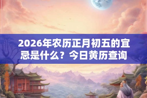 2026年农历正月初五的宜忌是什么？今日黄历查询