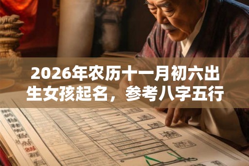 2026年农历十一月初六出生女孩起名，参考八字五行
