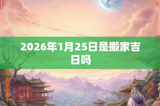 2026年1月25日是搬家吉日吗