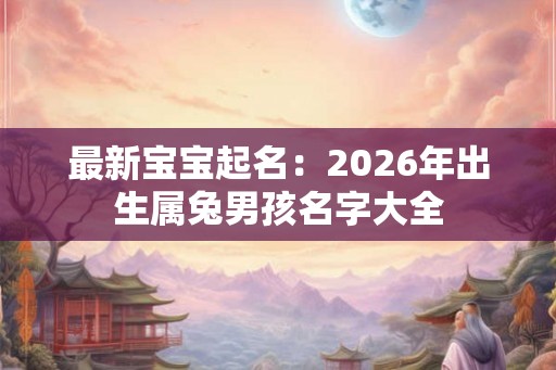 最新宝宝起名：2026年出生属兔男孩名字大全