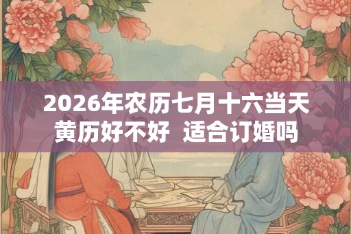 2026年农历七月十六当天黄历好不好 适合订婚吗 2026年农历七月十六当天黄历好不好 适合订婚吗
