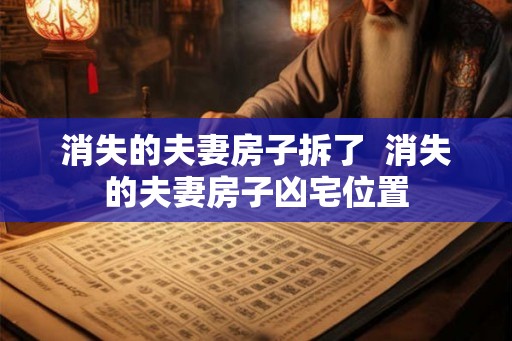 消失的夫妻房子拆了  消失的夫妻房子凶宅位置