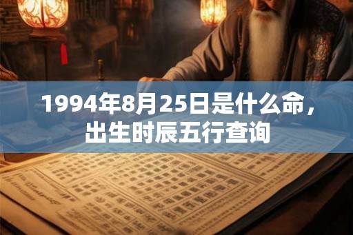 1994年8月25日是什么命，出生时辰五行查询