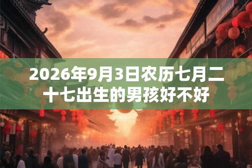 2026年9月3日农历七月二十七出生的男孩好不好