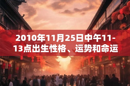 2010年11月25日中午11-13点出生性格、运势和命运
