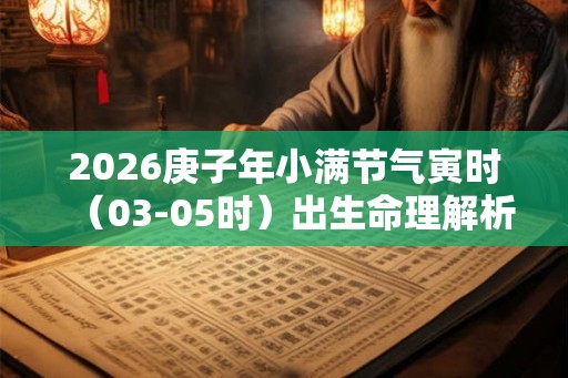 2026庚子年小满节气寅时（03-05时）出生命理解析