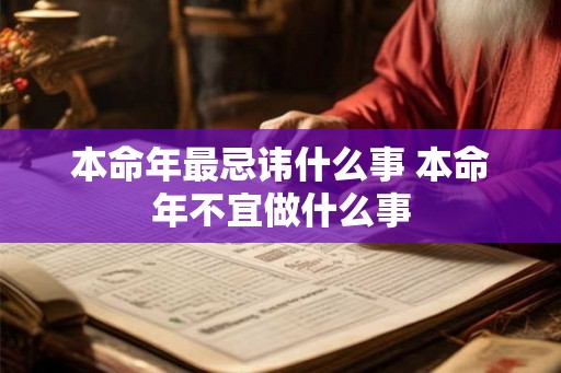 本命年最忌讳什么事 本命年不宜做什么事