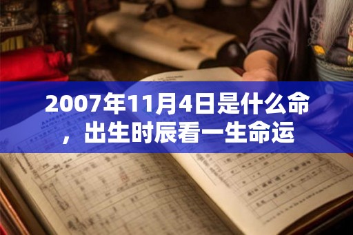 2007年11月4日是什么命，出生时辰看一生命运