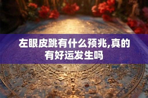 左眼皮跳有什么预兆,真的有好运发生吗 左眼皮跳有什么预兆,真的有好运发生吗