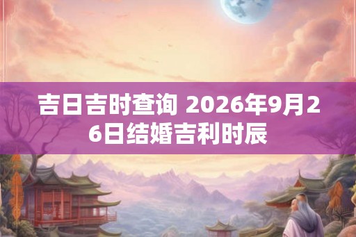 吉日吉时查询 2026年9月26日结婚吉利时辰