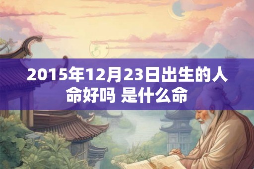 2015年12月23日出生的人命好吗 是什么命