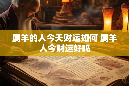 属羊的人今天财运如何 属羊人今财运好吗