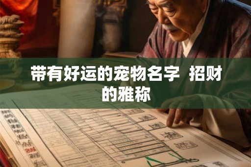 带有好运的宠物名字  招财的雅称