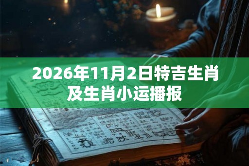 2026年11月2日特吉生肖及生肖小运播报