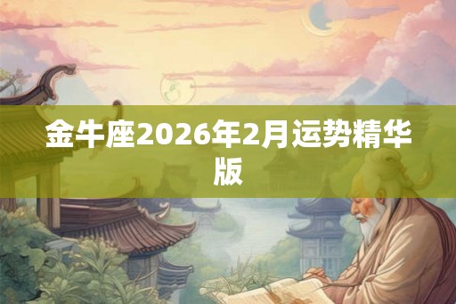 金牛座2026年2月运势精华版 金牛座2026年2月运势精华版