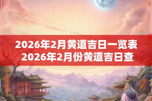 2026年2月黄道吉日一览表 2026年2月份黄道吉日查询 2026年2月黄道吉日一览表 2026年2月份黄道吉日查询