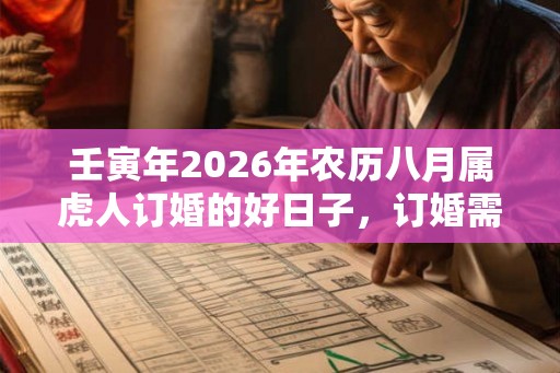 壬寅年2026年农历八月属虎人订婚的好日子，订婚需要买对戒吗？