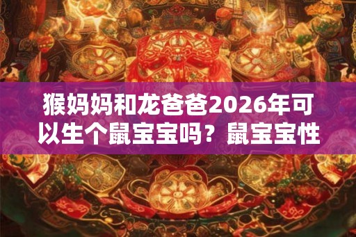 猴妈妈和龙爸爸2026年可以生个鼠宝宝吗?鼠宝宝性格好不好? 猴妈妈和龙爸爸2026年可以生个鼠宝宝吗?鼠宝宝性格好不好?