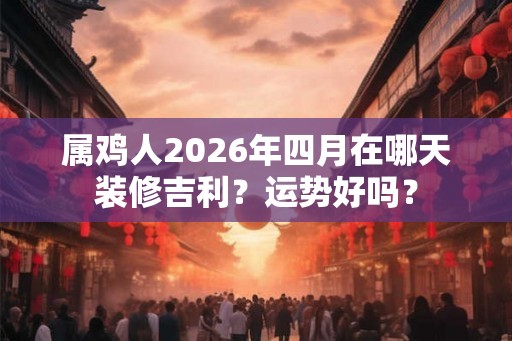 属鸡人2026年四月在哪天装修吉利？运势好吗？