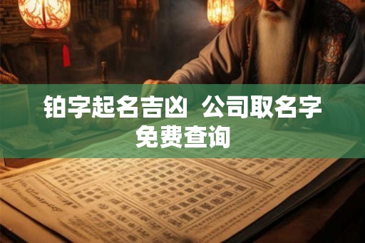 铂字起名吉凶  公司取名字免费查询