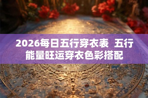2026每日五行穿衣表 五行能量旺运穿衣色彩搭配 2026每日五行穿衣表 五行能量旺运穿衣色彩搭配