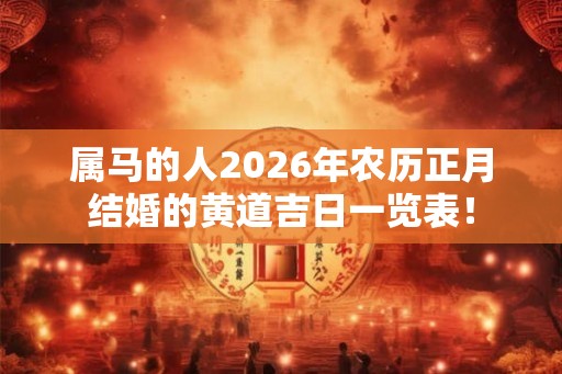 属马的人2026年农历正月结婚的黄道吉日一览表！