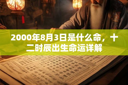 2000年8月3日是什么命，十二时辰出生命运详解