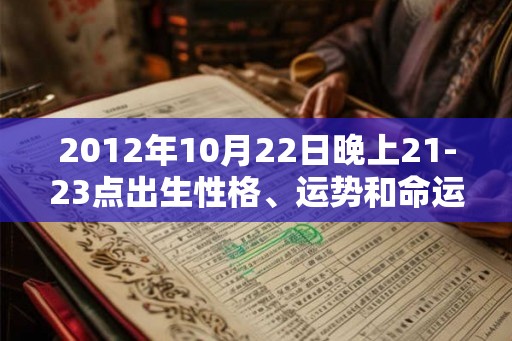 2012年10月22日晚上21-23点出生性格、运势和命运