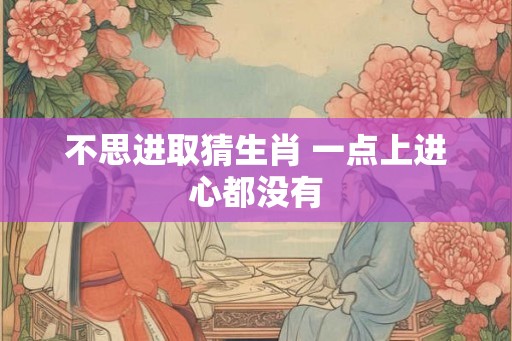 不思进取猜生肖 一点上进心都没有