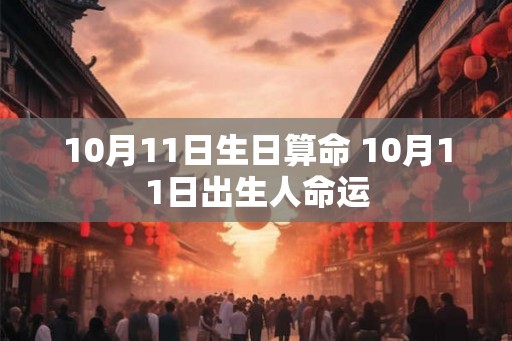 10月11日生日算命 10月11日出生人命运