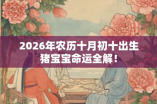 2026年农历十月初十出生猪宝宝命运全解! 2026年农历十月初十出生猪宝宝命运全解!