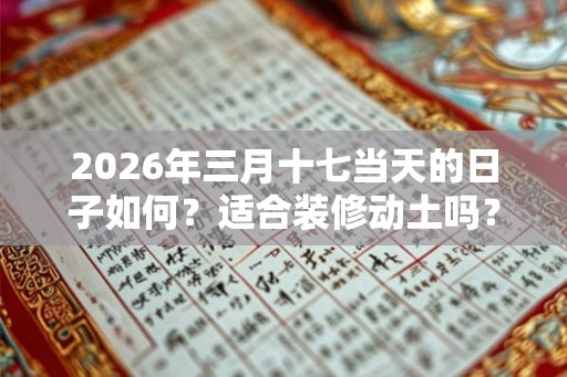 2026年三月十七当天的日子如何？适合装修动土吗？