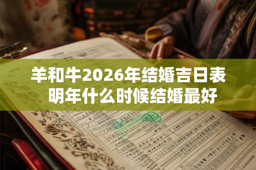 羊和牛2026年结婚吉日表  明年什么时候结婚最好