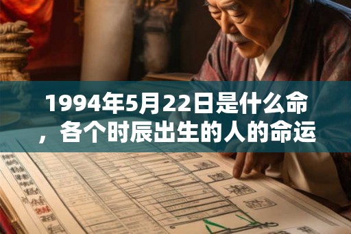 1994年5月22日是什么命，各个时辰出生的人的命运