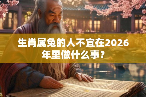 生肖属兔的人不宜在2026年里做什么事? 生肖属兔的人不宜在2026年里做什么事?