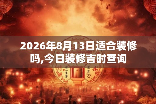 2026年8月13日适合装修吗,今日装修吉时查询
