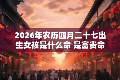 2026年农历四月二十七出生女孩是什么命 是富贵命吗