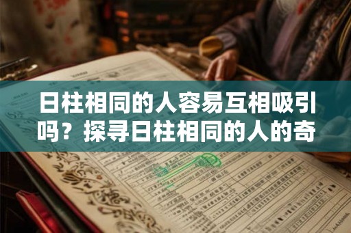 日柱相同的人容易互相吸引吗？探寻日柱相同的人的奇妙吸引力