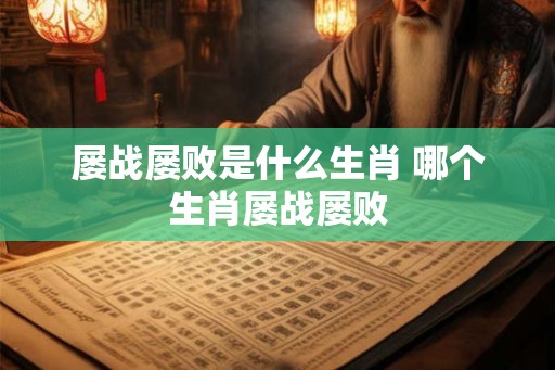 屡战屡败是什么生肖 哪个生肖屡战屡败