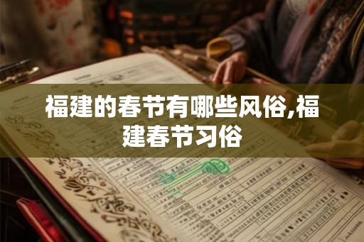 福建的春节有哪些风俗,福建春节习俗