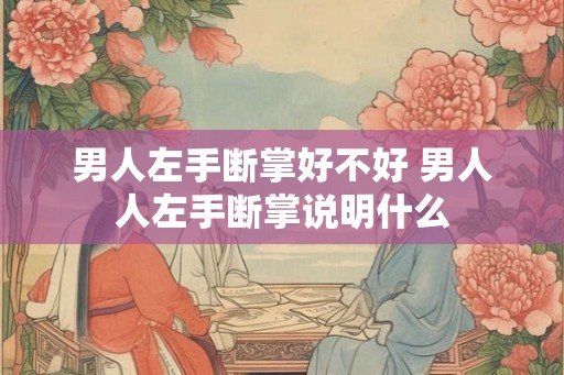 男人左手断掌好不好 男人人左手断掌说明什么