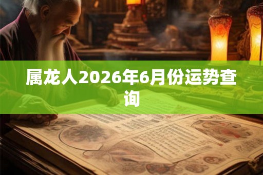 属龙人2026年6月份运势查询