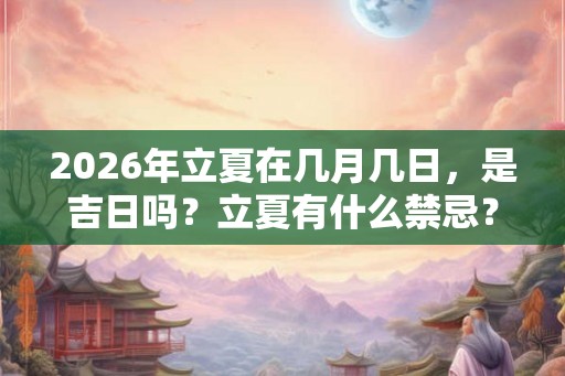 2026年立夏在几月几日，是吉日吗？立夏有什么禁忌？