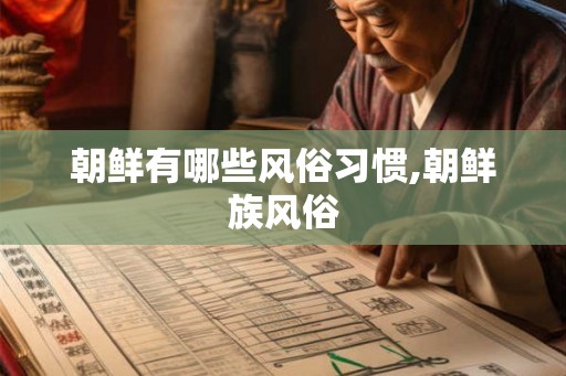 朝鲜有哪些风俗习惯,朝鲜族风俗